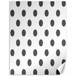 Polka Dots - Dark Gray on White Canvas 12  x 16 