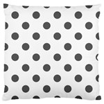 Polka Dots - Dark Gray on White Large Cushion Case (Two Sides)