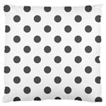 Polka Dots - Dark Gray on White Standard Flano Cushion Case (One Side)