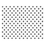 Polka Dots - Dark Gray on White Double Sided Flano Blanket (Large)