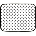Polka Dots - Dark Gray on White Double Sided Fleece Blanket (Mini)