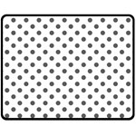Polka Dots - Dark Gray on White Fleece Blanket (Medium) (One Side)