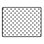 Polka Dots - Dark Gray on White Fleece Blanket (Small) (One Side)