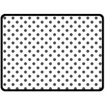 Polka Dots - Dark Gray on White Double Sided Fleece Blanket (Large) (Two Sides)