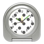 Polka Dots - Dark Gray on White Desk Alarm Clock