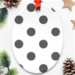 Polka Dots - Dark Gray on White Oval Ornament (Two Sides)