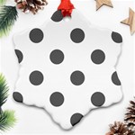 Polka Dots - Dark Gray on White Ornament (Snowflake)
