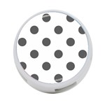 Polka Dots - Dark Gray on White 4-Port USB Hub (One Side)