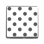 Polka Dots - Dark Gray on White Memory Card Reader (Square)