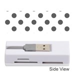 Polka Dots - Dark Gray on White Memory Card Reader (Stick)