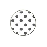 Polka Dots - Dark Gray on White Hat Clip Ball Marker