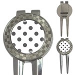 Polka Dots - Dark Gray on White 3-in-1 Golf Divot