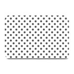 Polka Dots - Dark Gray on White Plate Mat