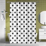 Polka Dots - Dark Gray on White Shower Curtain 48  x 72  (Small)