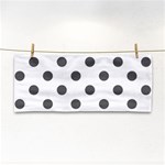 Polka Dots - Dark Gray on White Hand Towel