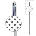 Polka Dots - Dark Gray on White Book Mark