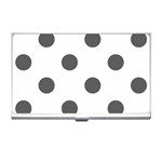 Polka Dots - Dark Gray on White Business Card Holder
