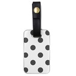 Polka Dots - Dark Gray on White Luggage Tag (One Side)