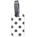 Polka Dots - Dark Gray on White Luggage Tag (Two Sides)