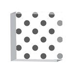 Polka Dots - Dark Gray on White 4 x 4  Acrylic Photo Block