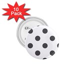 Polka Dots - Dark Gray on White 1.75  Button (10 pack)