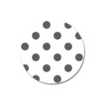 Polka Dots - Dark Gray on White Magnet 3  (Round)