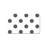 Polka Dots - Dark Gray on White Magnet (Name Card)