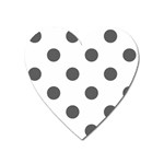 Polka Dots - Dark Gray on White Magnet (Heart)