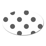 Polka Dots - Dark Gray on White Magnet (Oval)