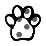 Polka Dots - Dark Gray on White Magnet (Paw Print)