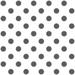 Polka Dots - Dark Gray on White ScrapBook Page 12  x 12 