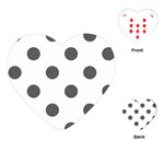 Polka Dots - Dark Gray on White Playing Cards (Heart)