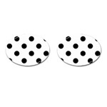 Polka Dots - Black on White Cufflinks (Oval)