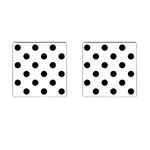 Polka Dots - Black on White Cufflinks (Square)