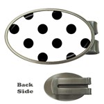 Polka Dots - Black on White Money Clip (Oval)