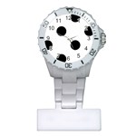 Polka Dots - Black on White Nurses Watch
