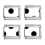 Polka Dots - Black on White 9mm Italian Charm (4 pack)