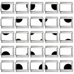 Polka Dots - Black on White 9mm Italian Charm (25 pack)