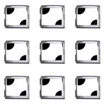 Polka Dots - Black on White Mega Link Italian Charm (9 pack)
