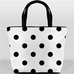 Polka Dots - Black on White Bucket Bag