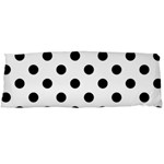 Polka Dots - Black on White Body Pillow Case (Dakimakura) (One Side)
