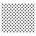 Polka Dots - Black on White Double Sided Flano Blanket (Small)