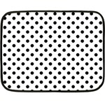 Polka Dots - Black on White Double Sided Fleece Blanket (Mini)