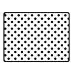 Polka Dots - Black on White Fleece Blanket (Small) (One Side)