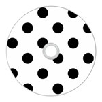 Polka Dots - Black on White CD Wall Clock