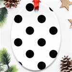 Polka Dots - Black on White Ornament (Oval)
