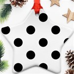 Polka Dots - Black on White Ornament (Star)