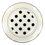Polka Dots - Black on White Porcelain Plate