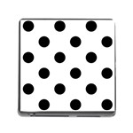 Polka Dots - Black on White Memory Card Reader (Square)