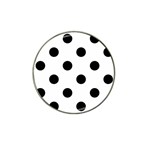 Polka Dots - Black on White Hat Clip Ball Marker (10 pack)